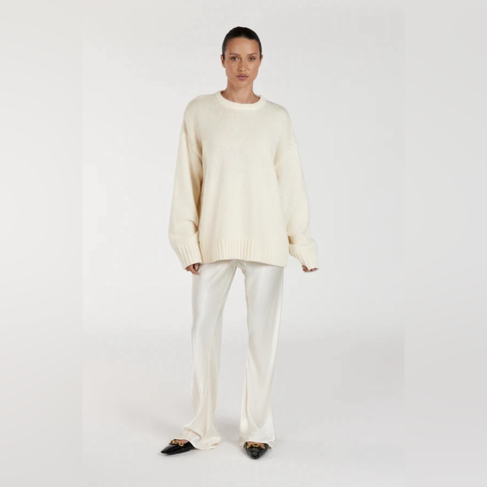 **NEW WITH TAGS** DISSH Myka Cream Satin Pants (US 8)
